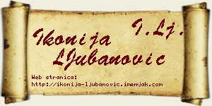 Ikonija LJubanović vizit kartica